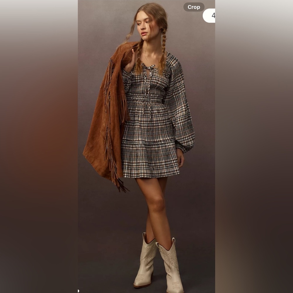 NWT Anthropologie size L The Somerset mini dress in plaid